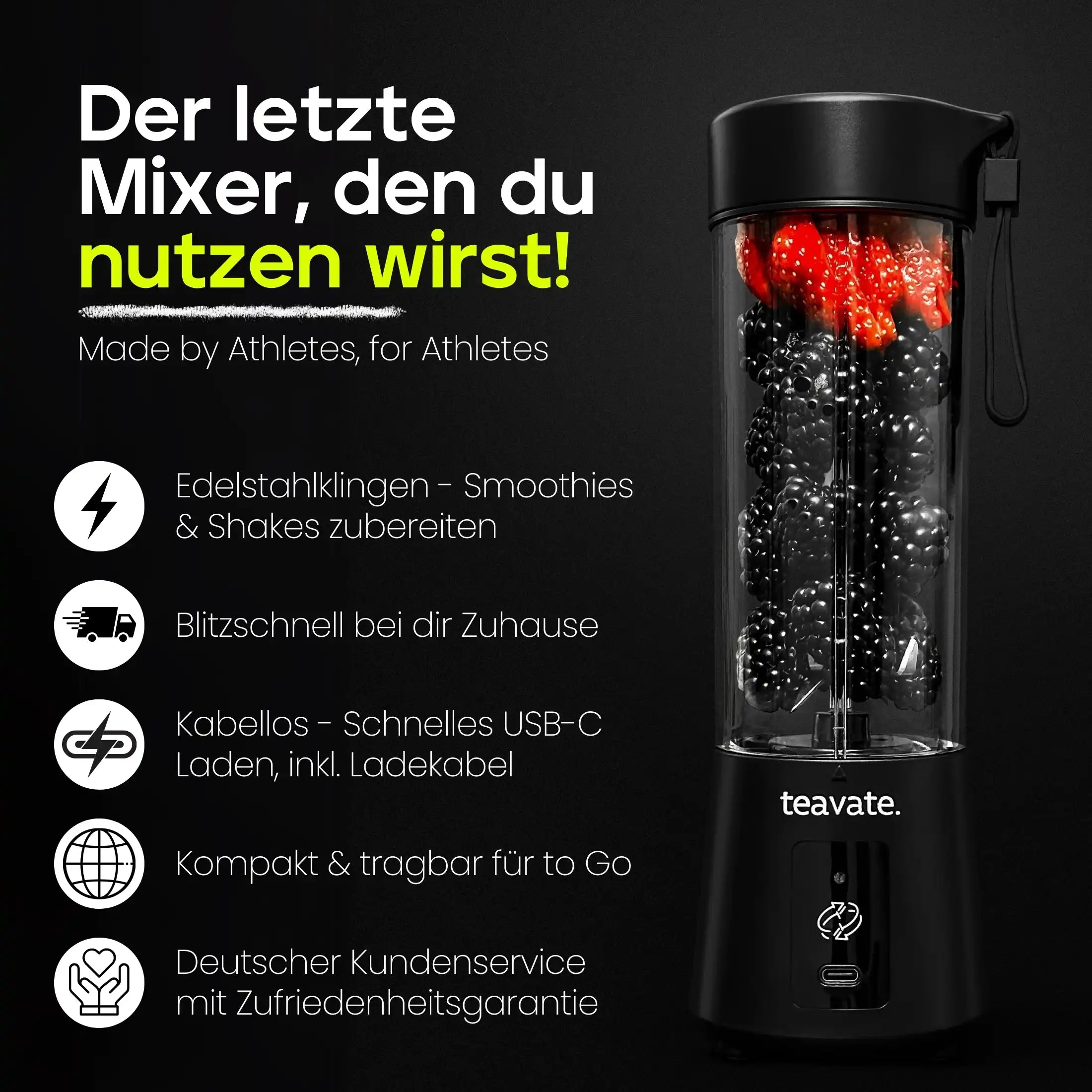 Teavate - Smoothie Maker To Go - Tragbarer Mixer